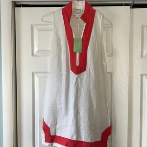 Sail to Sable white and coral summer dress